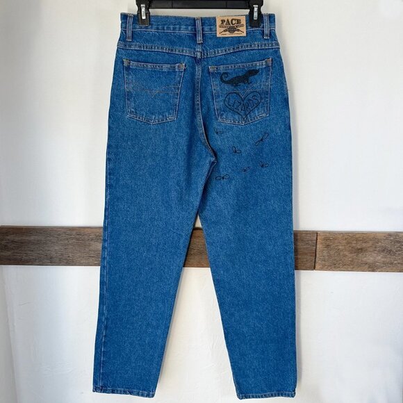 Vintage Pace Jeans Girls Husky 14 Lizards Flowers Artist - Picture 4 of 10